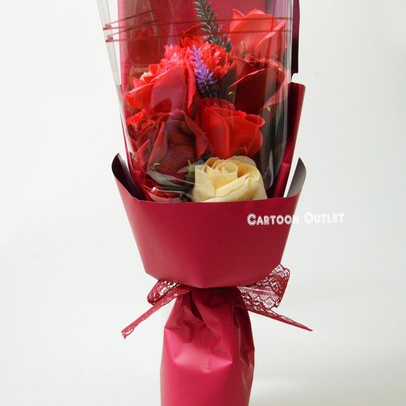 Red Scented Soap Rose Bouquet W/ Gift Box Birthday Gift Valentine Gift - Picture 4 of 9